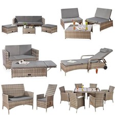Gartenliege Polyrattan Gartenmöbel Rattan Loung Möbel Sitzmöbel Essgruppe