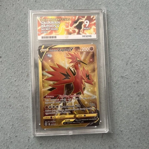 Galarian Zapdos V 182/172 Ace 9 Brilliant Stars Graded Gold Pokemon Card ENG