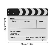 Professional Acrylic Clapboard Dry Erase TV Film Movie Director Cut Action OU