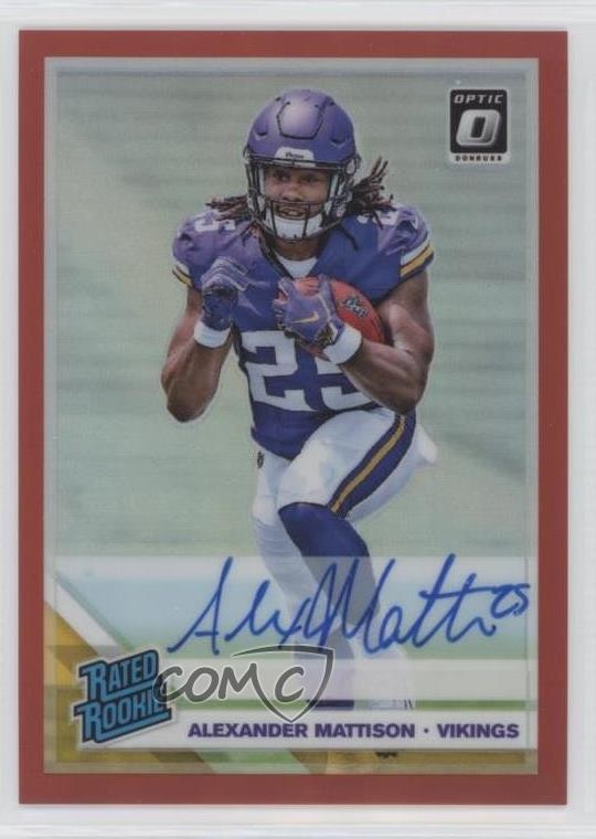 2019 Donruss Optic Rated Red Prizm 25/50 Alexander Mattison Rookie Auto RC 17d8