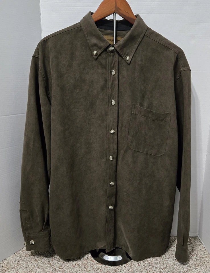 Clearwater Outfitters Men's Brown Faux Suede Long Sleeve Button Up Shirt Size XL - Image 3 of 4