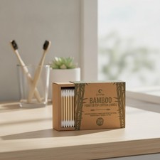 Multipurpose 200 Count Bamboo Cotton Swabs - Natural  Eco-Conscious Beauty Tool