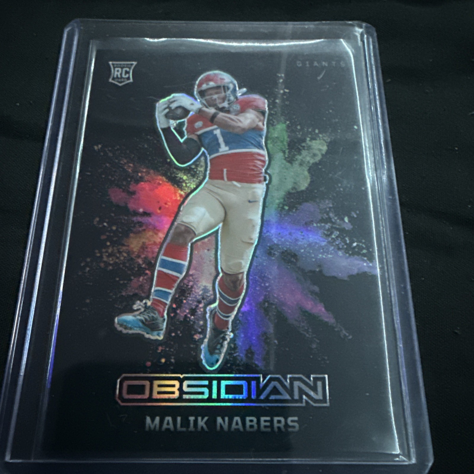 2024 Panini Obsidian Malik Nabers #8 - Color Blast Black RC Case Hit SSP