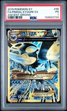 2015 POKEMON XY ANCIENT ORIGINS #96 FULL ART/PRIMAL KYOGRE EX PSA 1