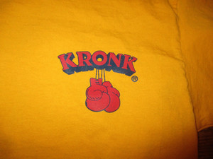 Yellow KRONK BOXING DETROIT Logo T Shirt Boys XL 100% Cotton Thomas Hearns