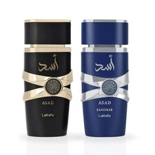Asad  Asad Zanzibar Eau de Parfum Sprays 100ml 3.4 oz by Lattafa Bundle 