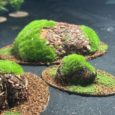 (NO100A)  - A set of 6 Moss hills  scatter pieces for (28mm) to 35mm