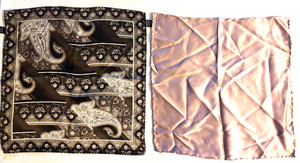 Lot of 2 Men's 100% Silk Twill Handkerchief Pocket Square 13"