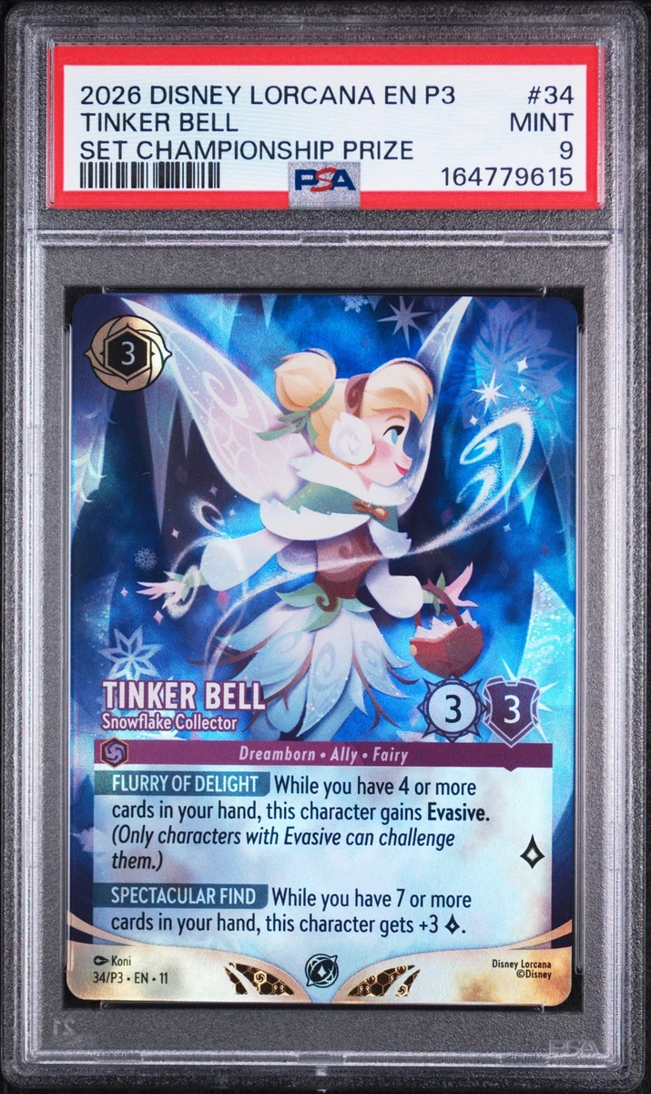 Tinker Bell-Snowflake Collector 34 Disney Lorcana Promo Cards for