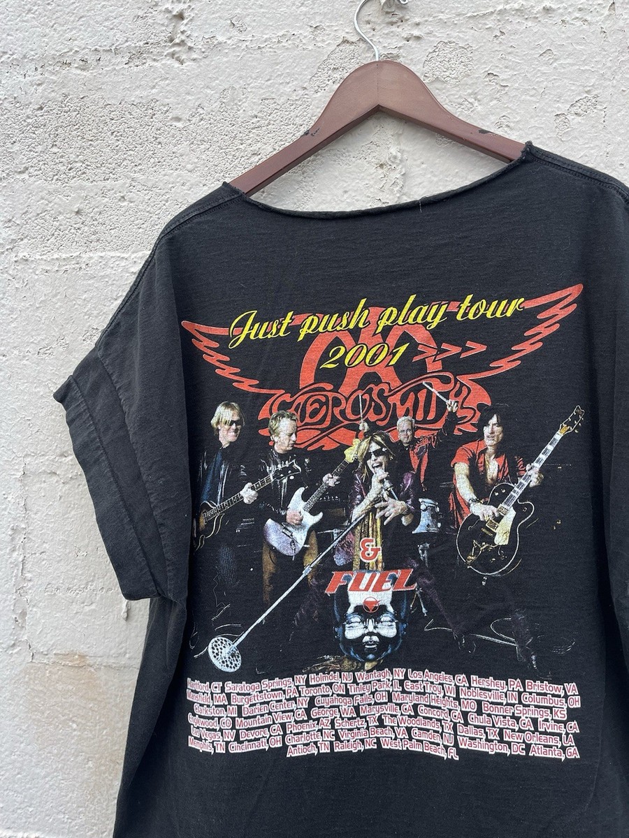 トップス 00s Aerosmith 2001 Sorayama 00s fits L Aerosmith 2001 Just Push Play Tour Shirt Black Size L Hajime