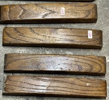 Lotto 4 sedili teatro legno rovere braccioli e binario di montaggio ricambio vintage