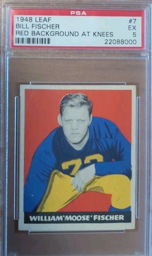 Bill Fischer [Red Background at Knees] #7 1948 Leaf card