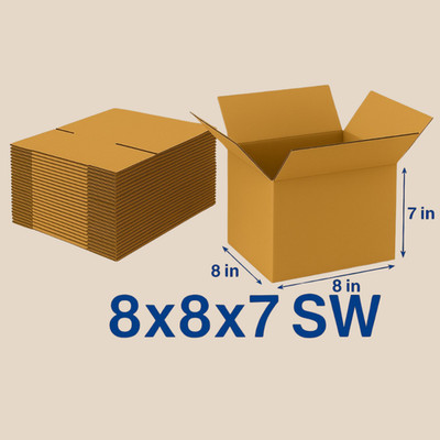 100 Pack 8x8x7 32ECT Corrugated Shipping Boxes| Cardboard Mailing Packing Carton