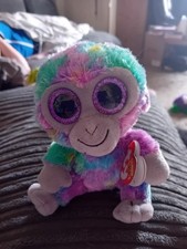 Ty Beanie Boos Zuri The Multicoloured Monkey, Small Plush Soft Toy, BNWT