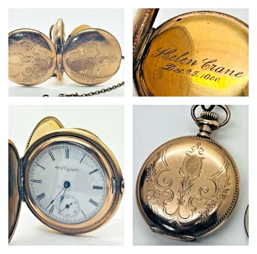 1899 Elgin Antique Gold Filled 7J Pocket Watch Gr 222 Mod 1 Fancy Hunting Case