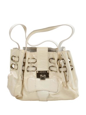 Jimmy Choo Damen Tasche Creme 100% Leder Schultertasche