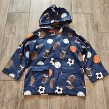 Foxfire Kids Rain Jacket Hooded Sports Print Waterproof Outerwear Boys Size 5