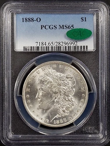 1888 O Morgan Dollar certified MS 65 by PCGS and CAC!