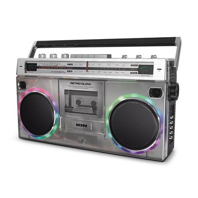 ION Retro Glow Bluetooth Speaker AM/FM Rechargeable Sound Box Cassette Recorder 