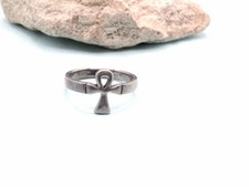 Vintage Sterling Egyptian Ankh Ring Life Protection Amulet 925 Silver Size 8.5
