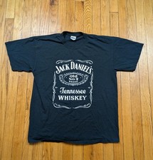 Vintage Jack Daniels Whiskey Shirt Mens Size Large Black Old No.7