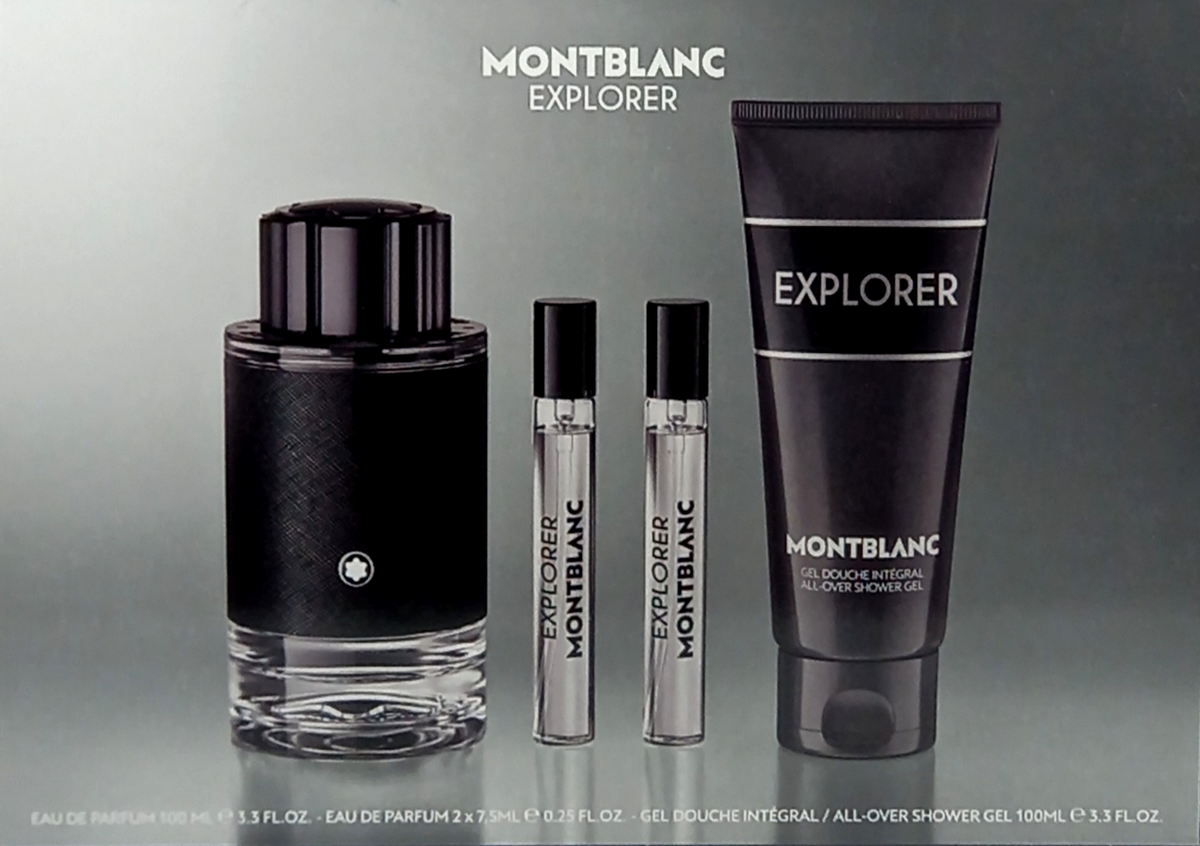 MONTBLANC EXPLORER 4 PIECE GIFT SET FOR MEN EDP 3.4 Oz, TRAVEL