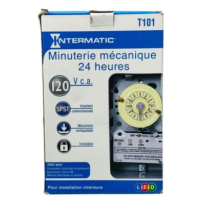 Intermatic Time Switch T101 120V Mechanical SPST Metal Indoor Use New