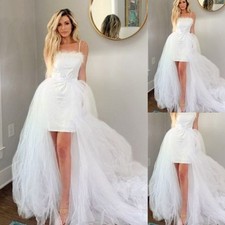 Boho Wedding Detachable Train Bridal White Ivory Tulle Removable Train