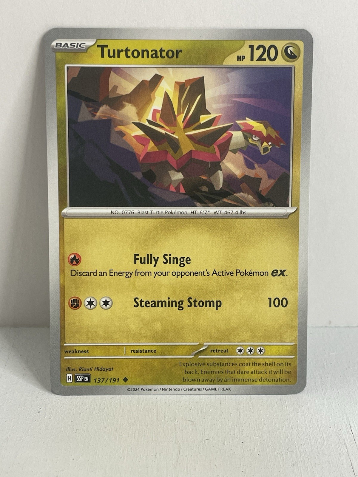 Pokemon TCG NM Turtonator 137/191 Sv08: Surging Sparks Regular