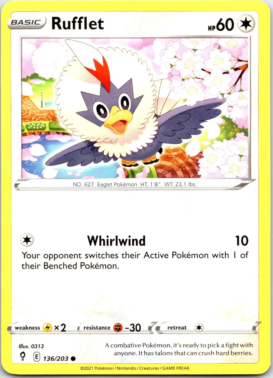Rufflet 136/203 Common Evolving Skies Pokemon NM
