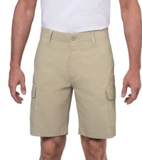 Wearfirst Men's Classic Fit Stretch Fabric Lightweight Cargo Shorts, Tan, 30