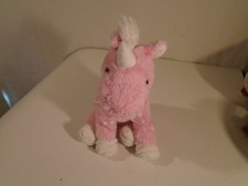 Dan Dee Collectors Choice Plush Pink /White Unicorn Stuffed Animal heart bow 11"
