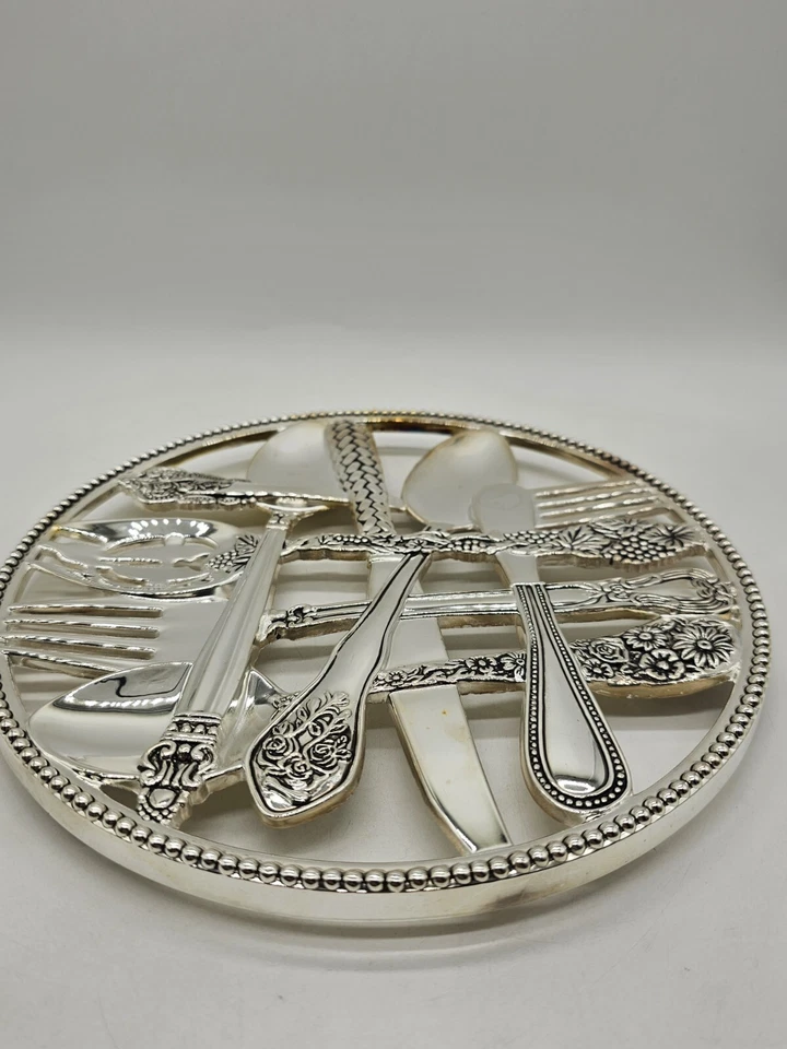 Godinger Silver Art Co Diámetro Placa de Plata Utensilios Remache o Decoración de Pared Foto 2 de 4