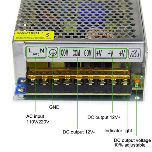 DC 12V 20A 240W Supply Transformer Switch AC 110V / 220V to DC 12V 20Amp8904 - Picture 2 of 8