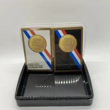Vintage 2 Decks "Olympiad" Los Angeles 1984  Playing Cards NEW- Sealed-Gold edge