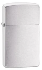 Zippo Slim Windproof Brushed Chrome Lighter, 1600,  New In Box