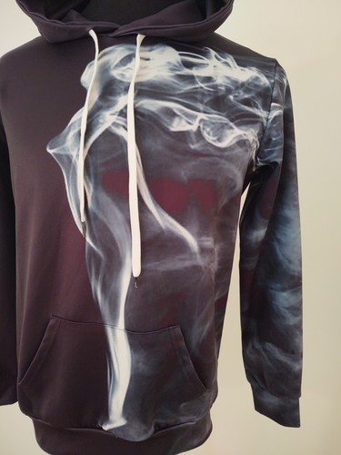 NEWCOSPLAY WOMEN WHITE FEMALE SHADOW DESIGN PULLOVER HOODIE - SIZE SMALL - Picture 2 of 10
