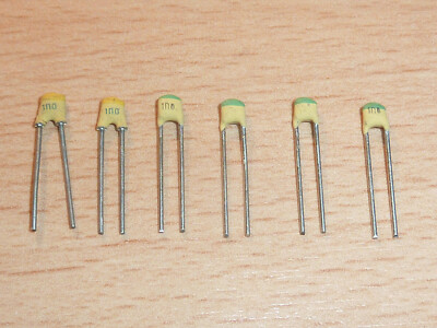6 pcs (6 pcs.) Ceramic Capacitors 1nF (1000pF), Pitch: 2.5mm