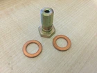 Single Banjo Bolt M10x1.00 Plated steel. + 2 copper washers - 20mm under head