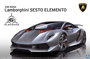 Aoshima 1/24 Super Car No.21 Lamborghini Sesto Element Plastic Model Kit