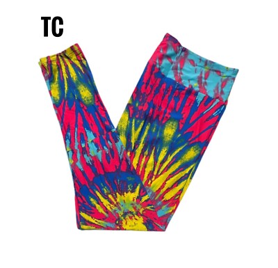 Tc LuLaRoe Leggings  NEON RAINBOW Tie Dye RARE Fits 12/18