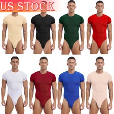 Men's Sport One Piece Bodysuit Leotard High Cut Wrestling Singlet Jumpsuit