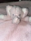 Blankets And Beyond Elephant Lovey Security Pink Sherpa Plush Baby Blanket EUC