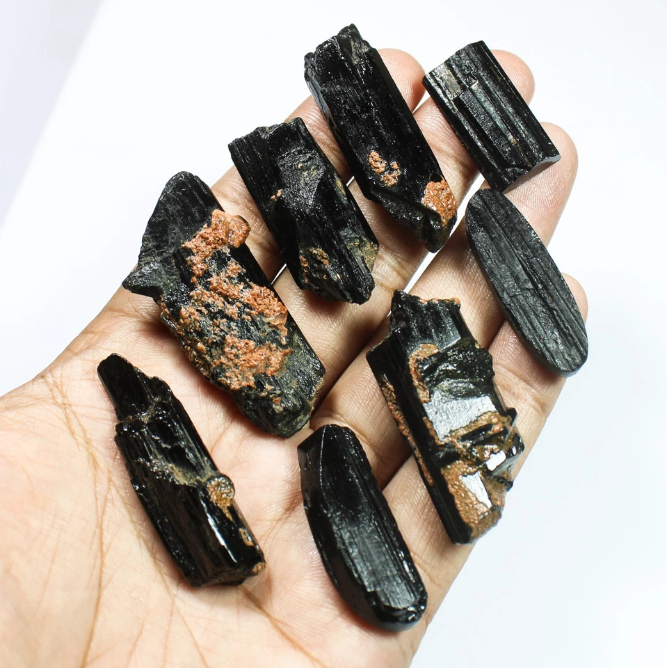 天然黑色碧玺粗糙批量用于切割 27-50 毫米,尺寸来自巴西 — 第 2/4 张图片