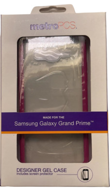 Metro PCS Designer Gel Case for Samsung Galaxy Grand Prime, Smoke/Pink