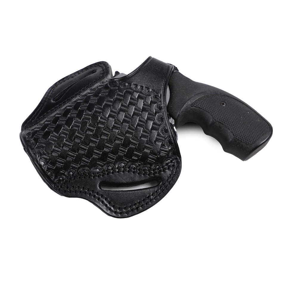 Pusat Holster Taurus 692 Revolver 2.5 inch Leather Basket Weave Belt Holster - Image 4 of 4