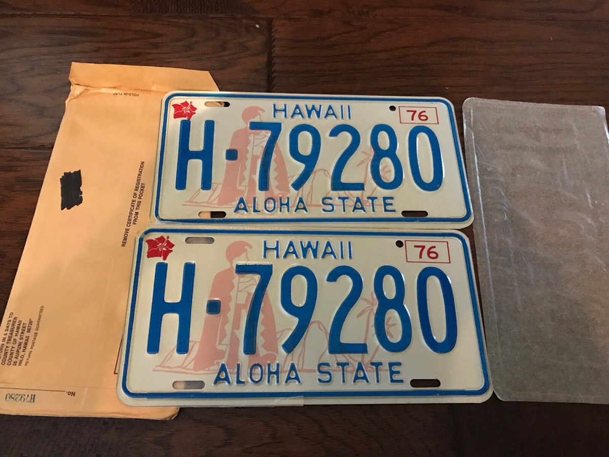 1976 HAWAII LICENSE PLATES H 79280 Unissued | eBay