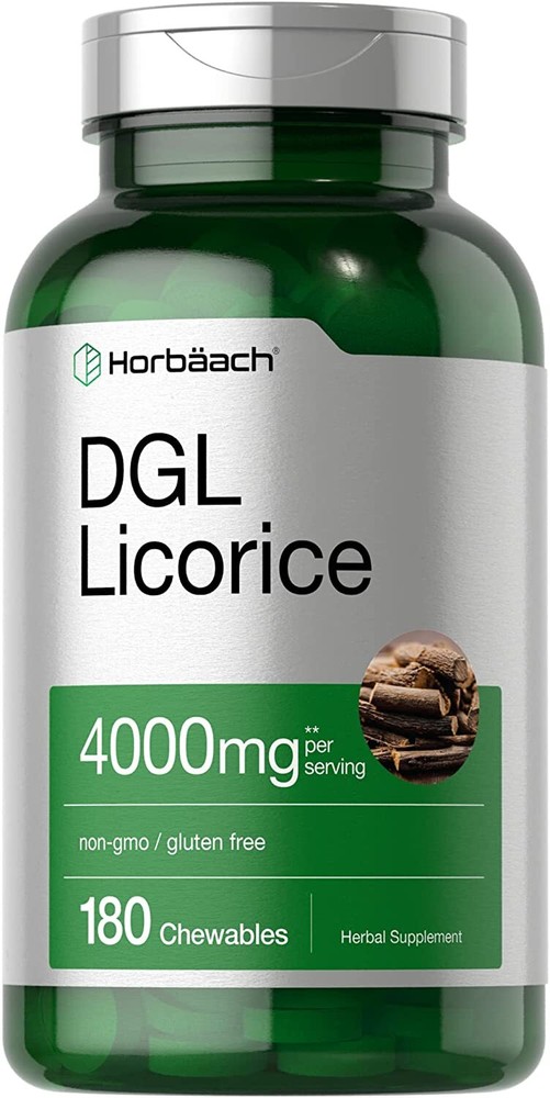 DGL Licorice Chewable Tablets | 4000 mg | 180 Count | by Horbaach