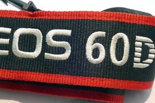Canon EOS 60D Camera Shoulder Neck Strap Black-Red 4cm wide - Genuine OEM