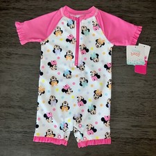 Minnie Mouse Disney Baby Swim Suit Girl 1 Piece UPF 50 NWT